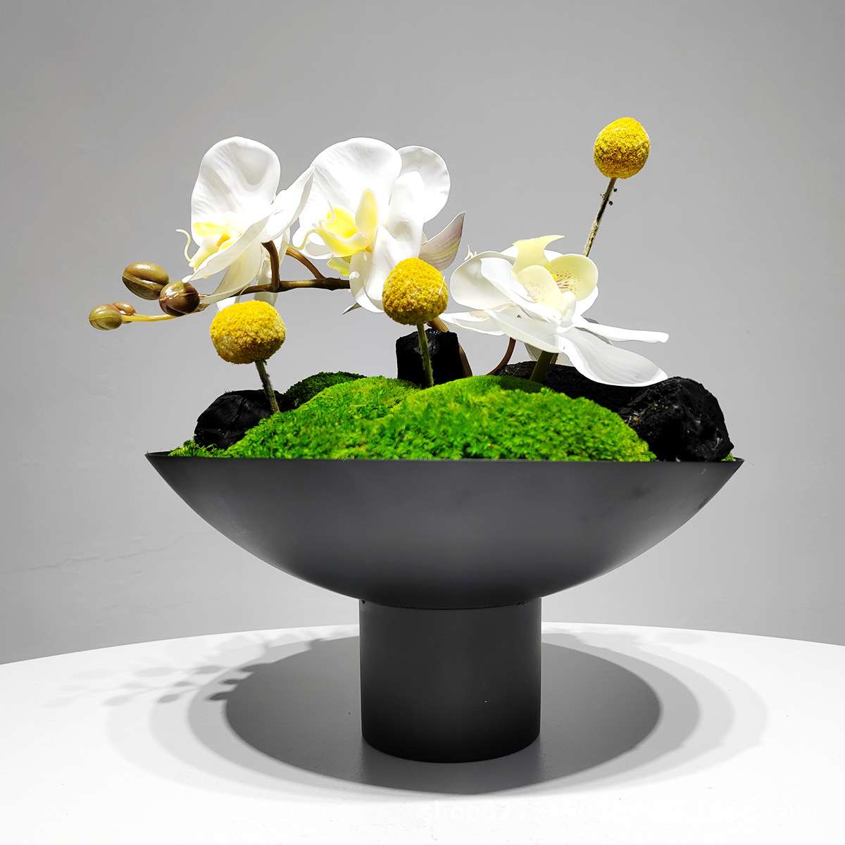 新中式永生苔藓仿真花艺 样板间餐厅餐桌茶几茶室软装桌面摆件饰