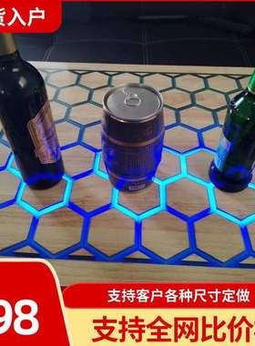 #智能触摸人体感应树脂河流桌发光灯光桌子茶几桌面