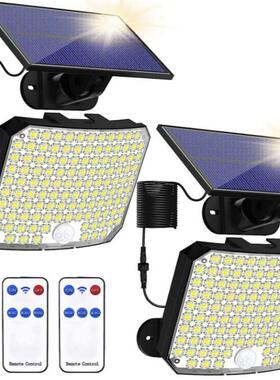 太阳能分体壁灯118led户外安防车库人体感应防水庭院灯光控墙壁灯