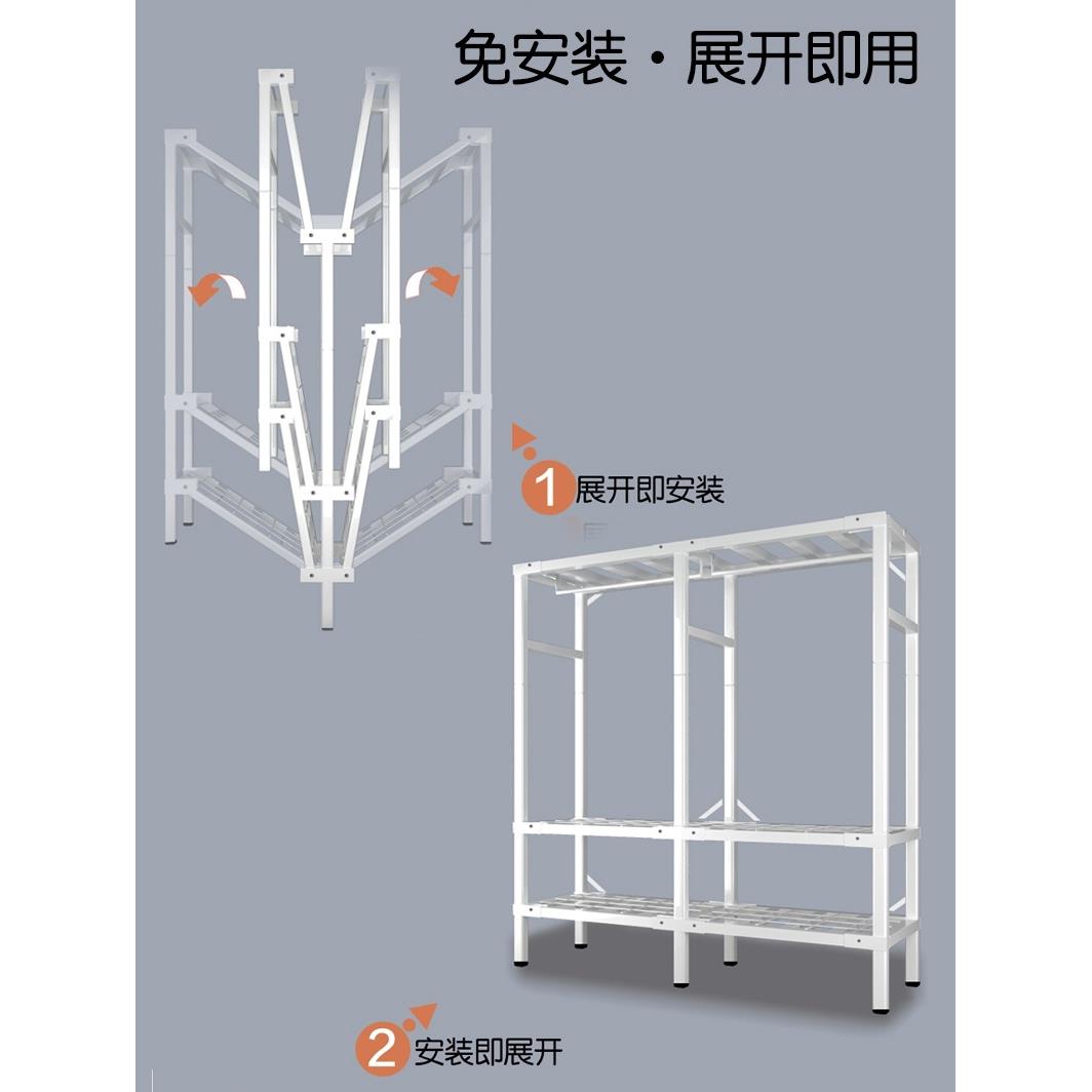 折叠衣柜卧室家用免安装简易布衣柜结实收纳加厚推拉门衣橱出新品
