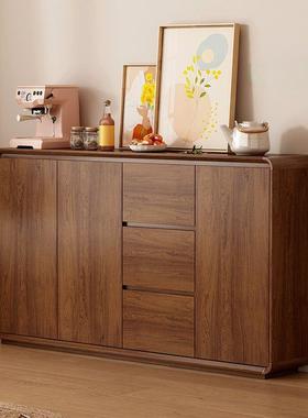 全实木餐边柜靠墙一体家用客厅置物储物茶水柜子厨房橱柜收纳碗柜