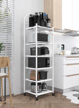 A10L折叠置物架白色三四五六层微波炉架厨房阳台免移动储物收
