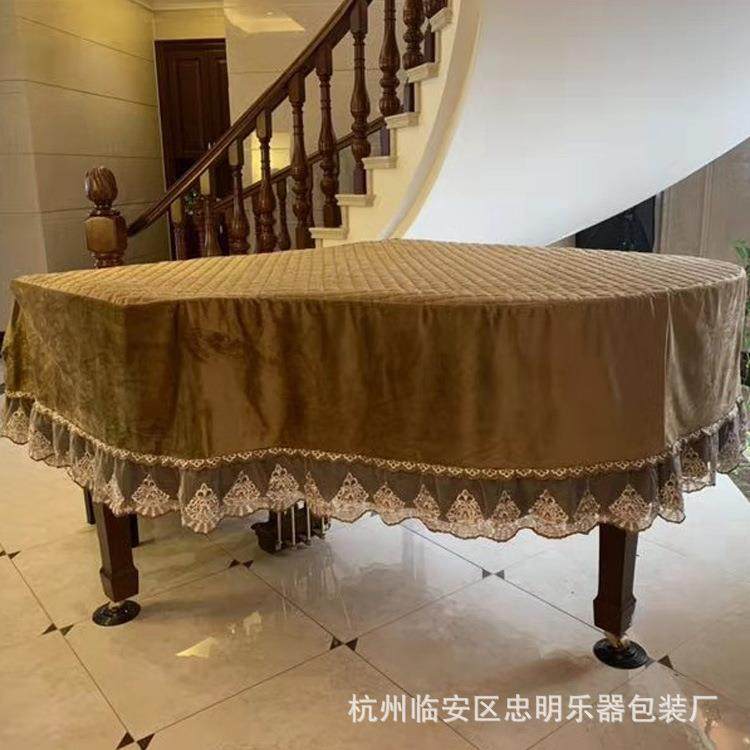 香槟色三角罩意大利绒三角钢琴罩顶盖加厚压棉