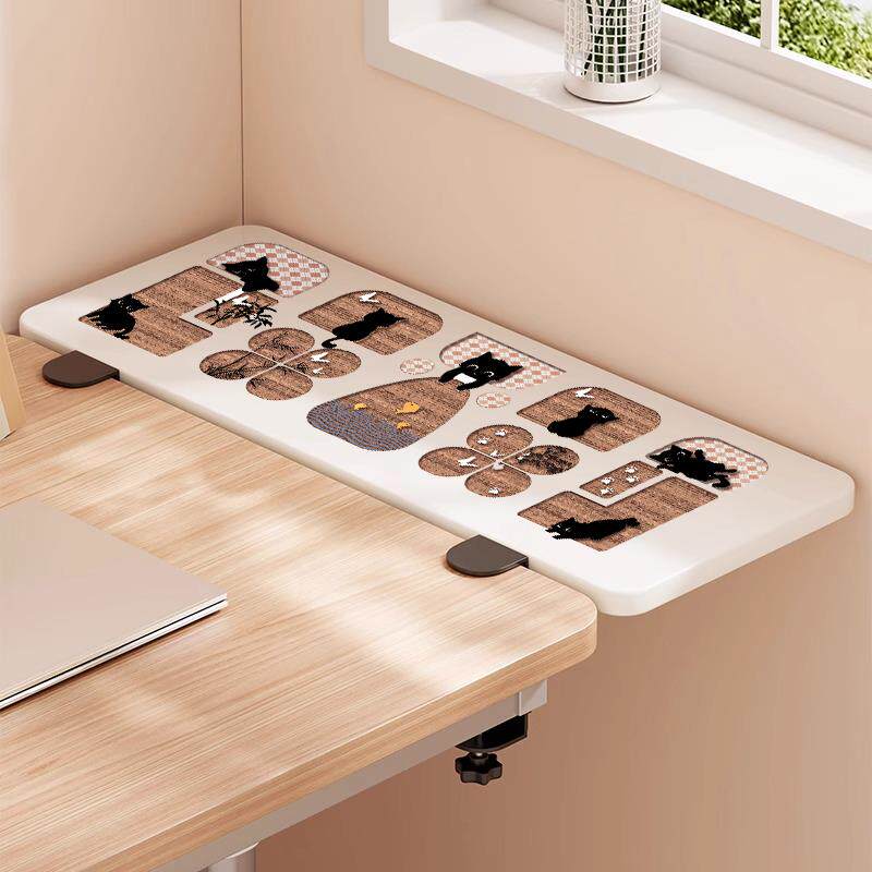 桌面延长板置物架电脑桌手托支撑架键盘收纳架加长加宽实木木板