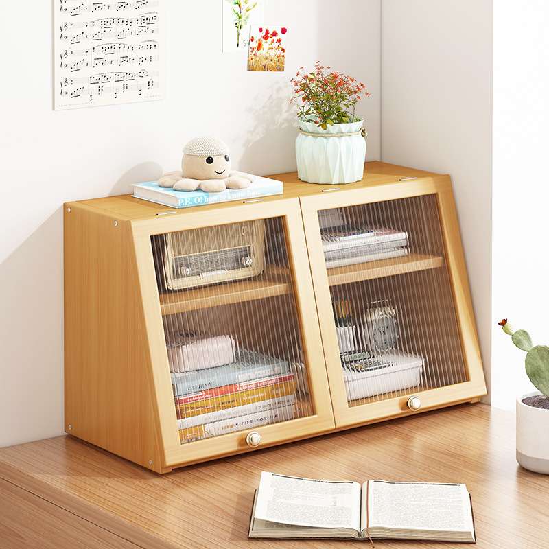 实木落地式简易多层书架办公小书柜儿童学生桌面书桌收纳架置物架