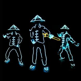 El冷光发光演出服装道具清兵男款优质led夜光衣服节日气氛表演