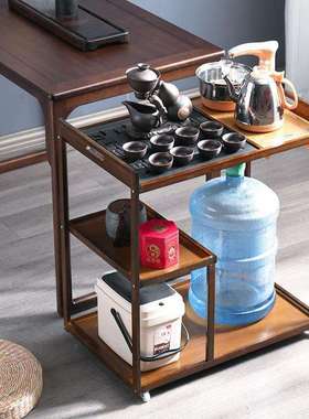移动小茶台茶桌简约家用茶车客厅阳台烧水壶一体茶几茶盘茶具套装