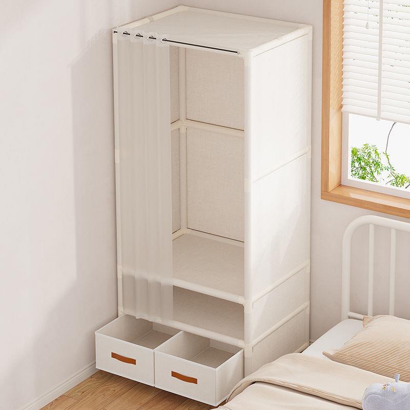 简易衣柜家用卧室多层布衣柜带抽屉出租房日式收纳柜大容量挂衣橱