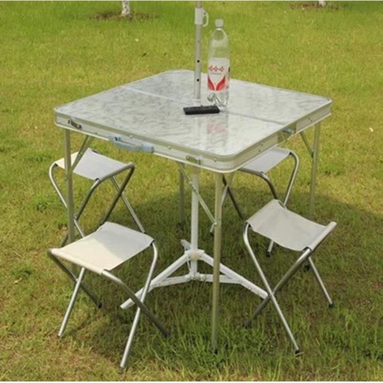 直销户外折叠桌椅套装铝合金折叠桌椅便携式分体烧烤桌