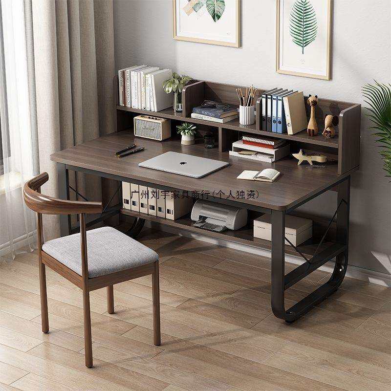 电脑桌台式家用书桌书架一体中小学生书桌椅子一套女生学习小桌子