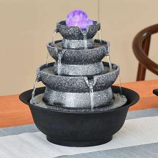 八方来财风水轮招财流水摆件循环水客厅茶桌面小型喷泉生财装饰品