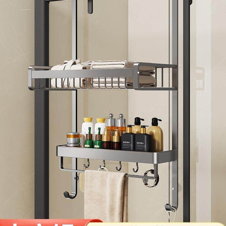 浴室淋浴房挂篮玻璃门挂架卫生间放浴巾毛巾衣服收纳架厕所置物架