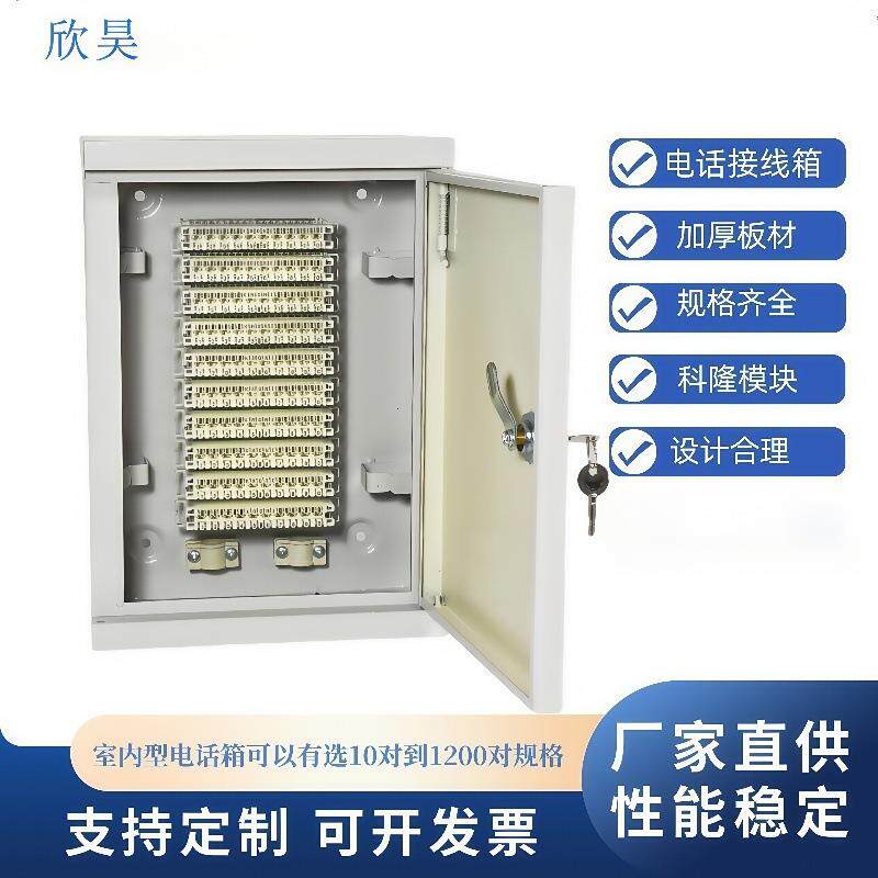 壁挂100对电缆分线箱楼道卡线电话配线箱室内大对数弱电