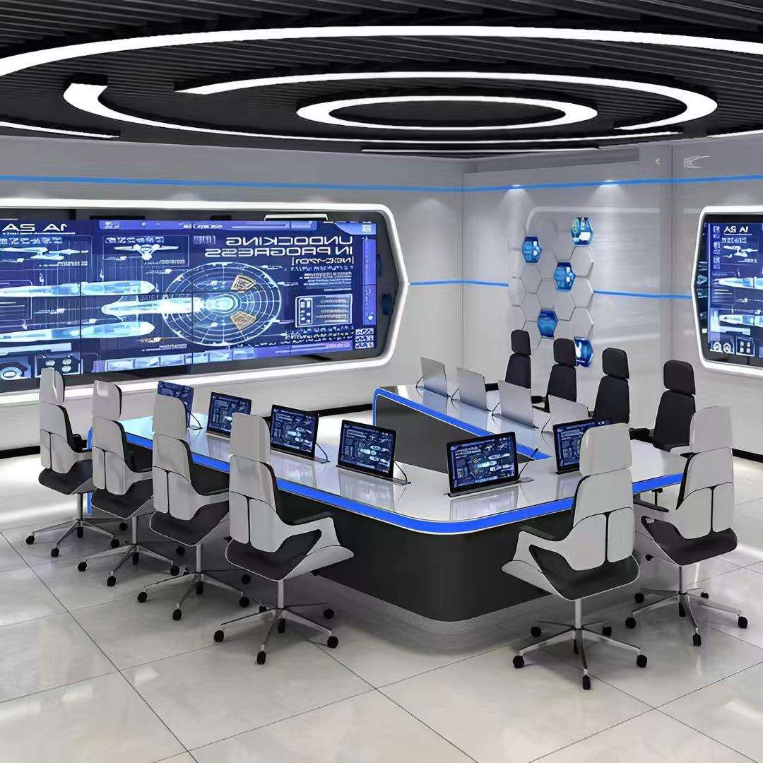 U形会议桌科技感多功能会议室V形指挥桌智能烤漆创意会议办公桌