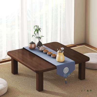 折叠桌家用炕桌榻榻米茶几实木方桌正方形炕上饭桌学习矮桌飘窗桌