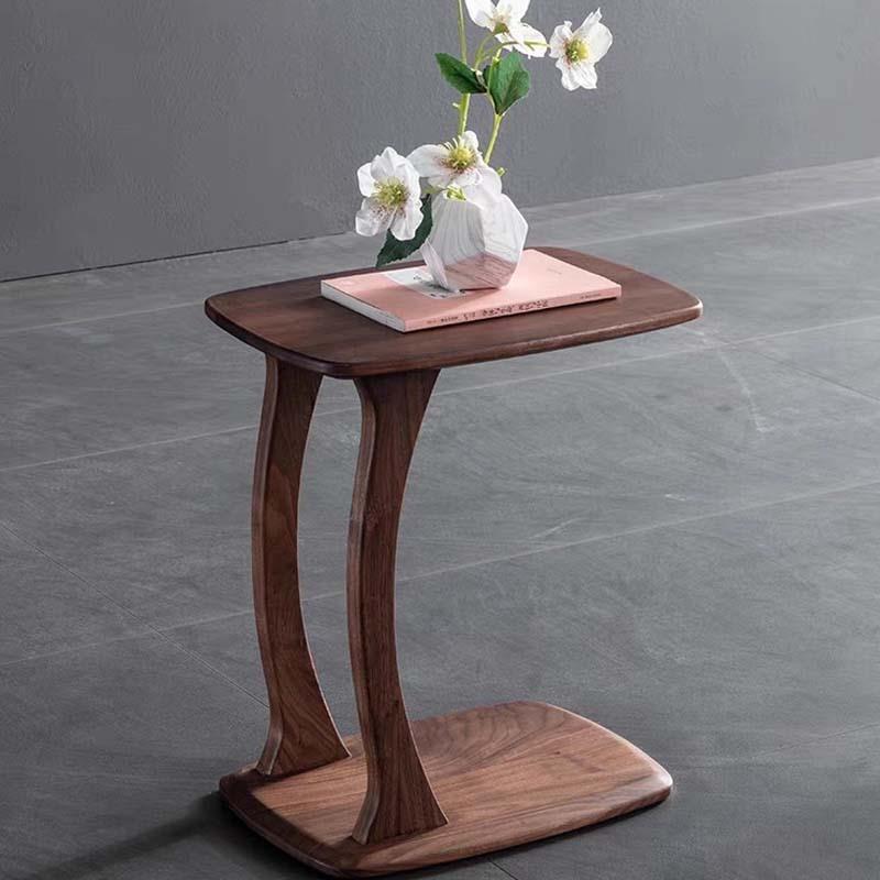 现代简约黑胡桃木边几茶几角几原木床边桌简约可移动沙发边茶台