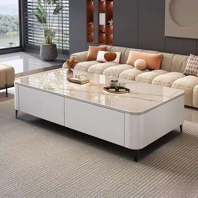 岩板茶几客厅家用轻奢桌高级感2025新款小户型落地茶几电视柜组合