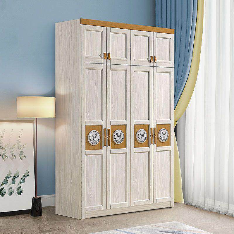 实木衣柜现代简约儿童衣柜家用卧室女孩男孩二三四门衣柜收纳柜