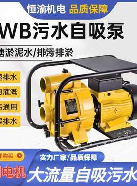 EWB自吸污泥浆泵化粪池池塘淤泥排污泵2寸/3寸大流量农用离心泵