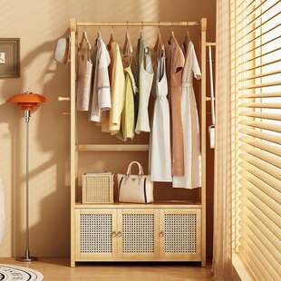 多功能落地衣帽架简约现代家用长款衣架一体卧室简易收纳组合衣帽