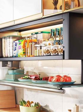 rpJ厨房调料置物架壁挂式吊柜门下方调味品料盒墙壁免