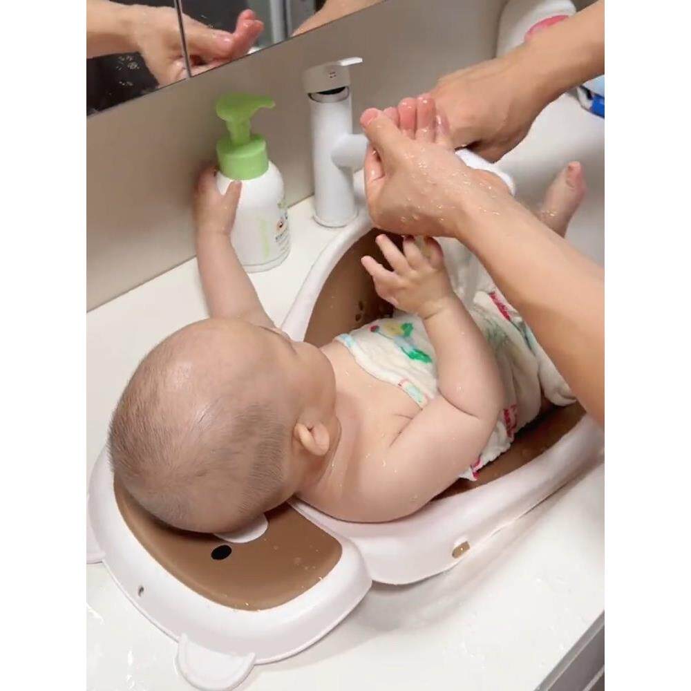 婴儿洗手池洗澡躺托洗屁屁神器浴盆通用浴网支架防滑新生宝宝浴架