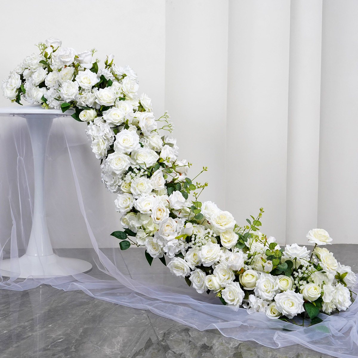 花条婚礼背景装饰花排婚庆橱窗展厅场景布置装饰长排花仿真花道具