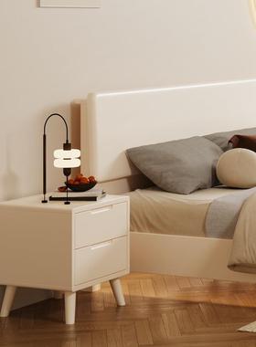 Y*白色实木床1.5米小户型单人床1.35m现代简约1.5主卧1.8双人储物