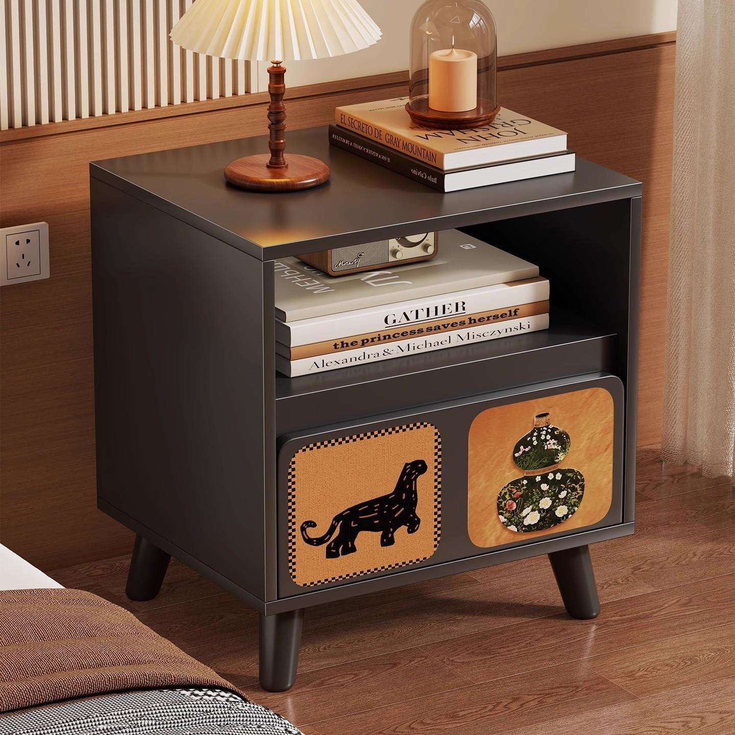 床头柜家用卧室现代简约极窄小型床头置物架出租房边几简易床边柜