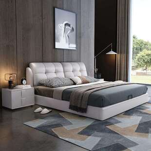 皮床1.8米主卧2米大床现代简约科技布艺双人床储物轻奢风婚床