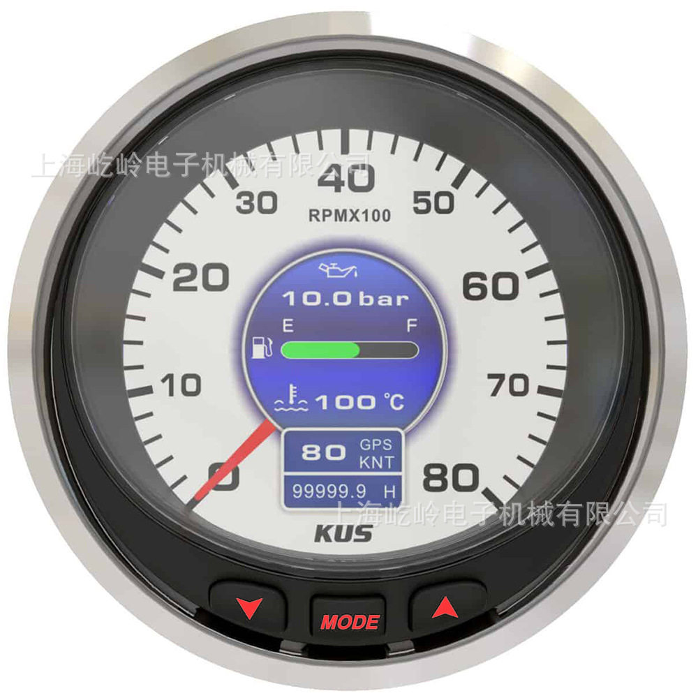 KUS通用100mm多功能船用仪表兼容J1939/NEMA2000/模拟信号