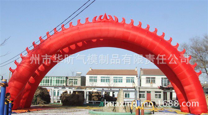 厂家直销锯齿充气拱门开业拱门婚庆拱门双拱门彩虹门批发