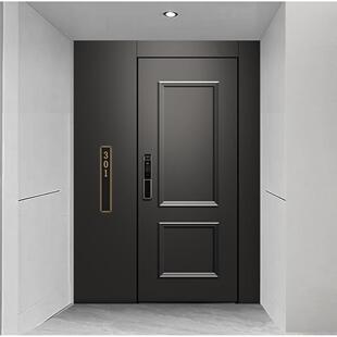 法式风格小区入户门铸铝门小框拼接指纹锁暗合页工艺入户门大门