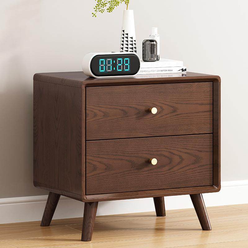 北欧实木白蜡木整装床头柜卧室轻奢储物柜床边置物柜简约现代柜子