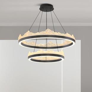 意式极简餐厅吊灯日照金山现代简约新中式茶台客厅冰山民宿吧台灯