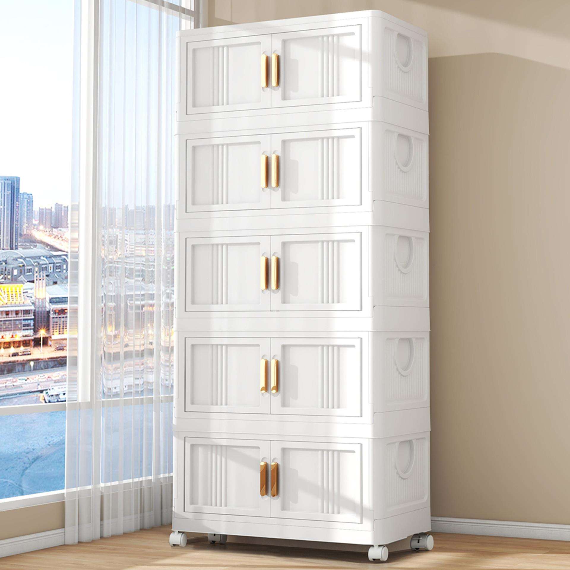 70CM宽加厚玩具收纳箱家用折叠双开门塑料收纳柜衣服书本储物箱子