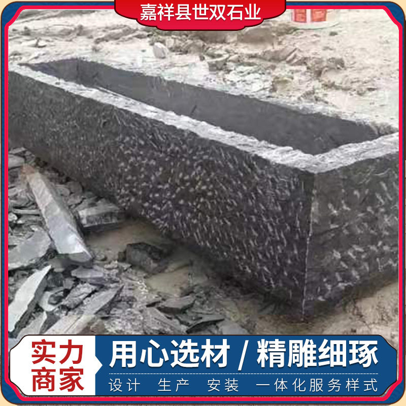 青石仿古做旧庭院石槽拴马桩