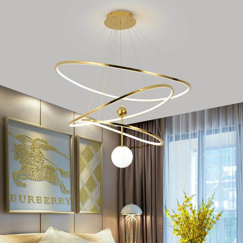 2024现代轻奢led吊灯客厅设计师餐厅卧室样板间展厅别墅前台家用