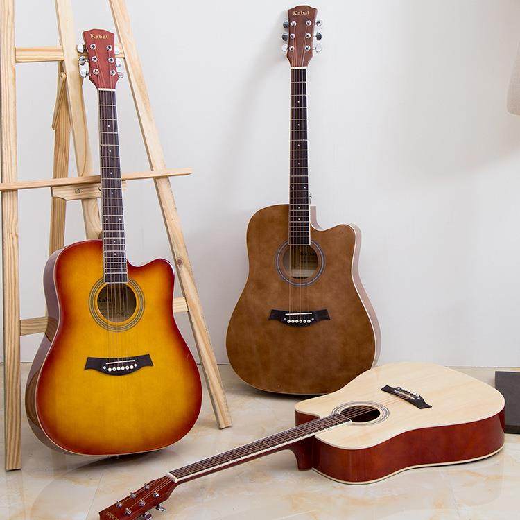 吉他民谣吉他41寸云杉木单板吉他初学者guitar入门练习琴工厂直销