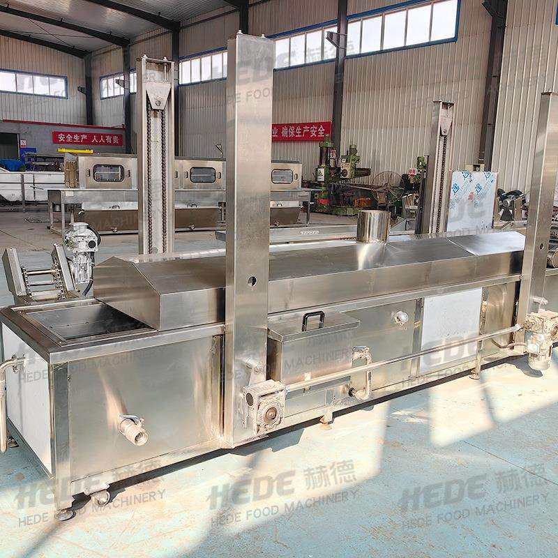 大麻花油炸机赫德现货链板式油炸设备蚕蛹油炸流水线