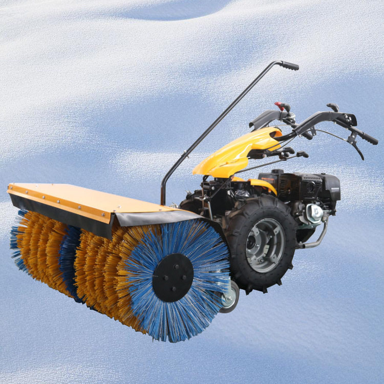 小区手推式路面扫雪机 汽油动力路面扫灰机 一机多用式