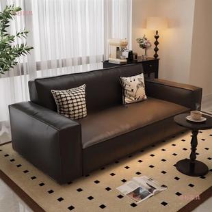 布艺双人2025新款轻奢高级感卧室中古风豆腐块沙发小户型客厅网红