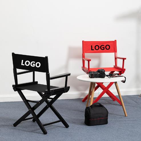 实木导演椅折叠椅休闲椅吧台椅户外化妆椅公司展会可订LOGO折叠凳