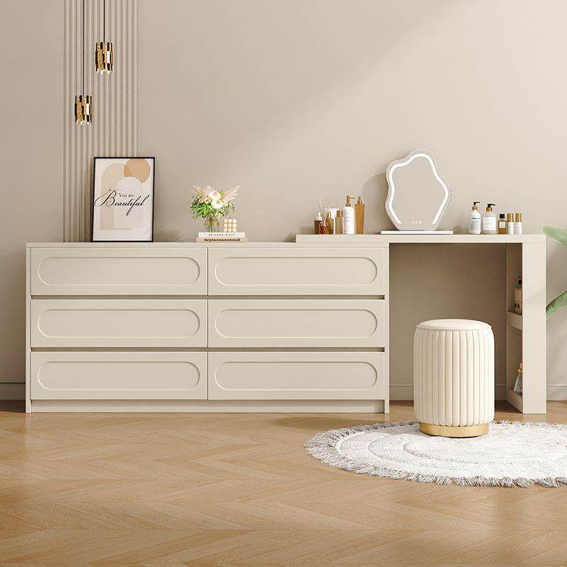 法式奶油风卧室化妆桌一体斗柜梳妆台轻奢感床尾收纳柜转角桌其他