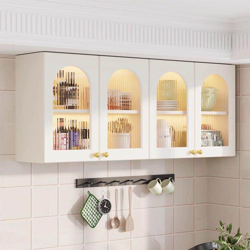 实木吊柜可钉制奶油风橱柜壁柜储物柜收纳柜阳台柜浴室柜壁挂柜子