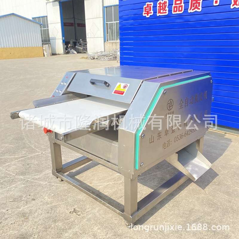 全自动鸡脖子专业去皮机 连续式鸡腿鸡脖扒皮机 去皮干净节省人工