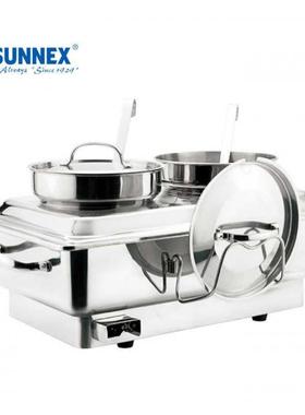 SUNNEX新力士X83828-7方形不锈钢一体电热自助餐炉汤炉布菲炉