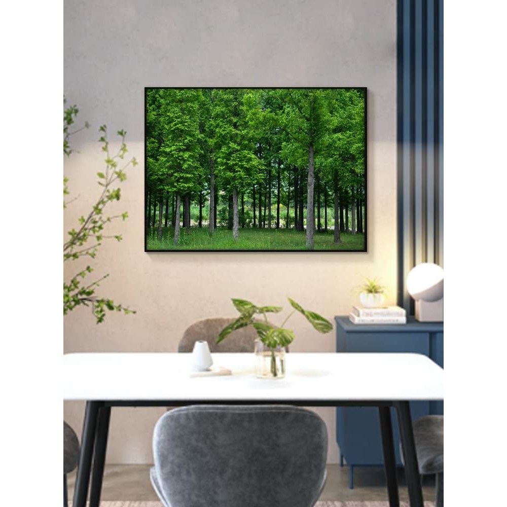 田园风景画树木森林树林装饰画玄关挂画儿童房间卧室床头护眼图图片