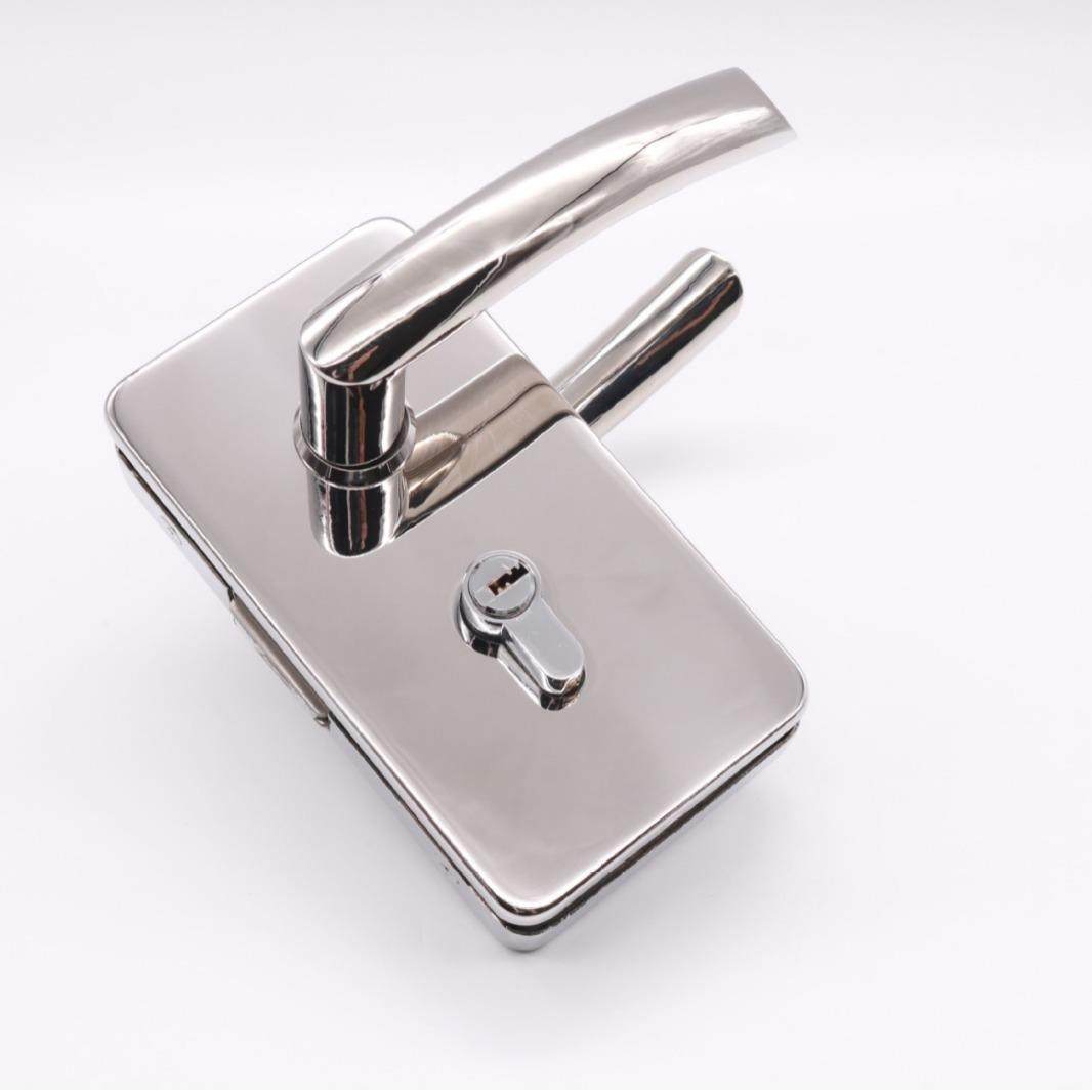 不锈钢304执手双锁配齐对墙锁扣锁盒办公室玻璃门配套件直发