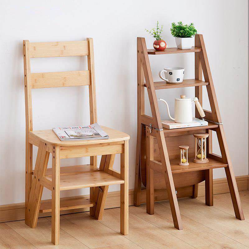 可折叠凳子创意室内两用梯凳家用爬高折叠板凳多功能椅子楠竹梯子